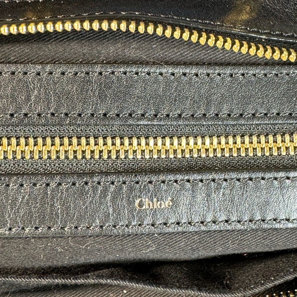 Chloe Blue and Black Leather Satchel - Picture 7 of 16